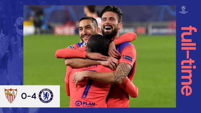 &laquo;Челси&raquo; разгромил &laquo;Севилью&raquo; благодаря покеру Жиру и&nbsp;выиграл группу &laquo;Краснодара&raquo;